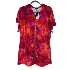 New Torrid Studio Knit Top Women's Size 3 Shirred Front Short Sleeve